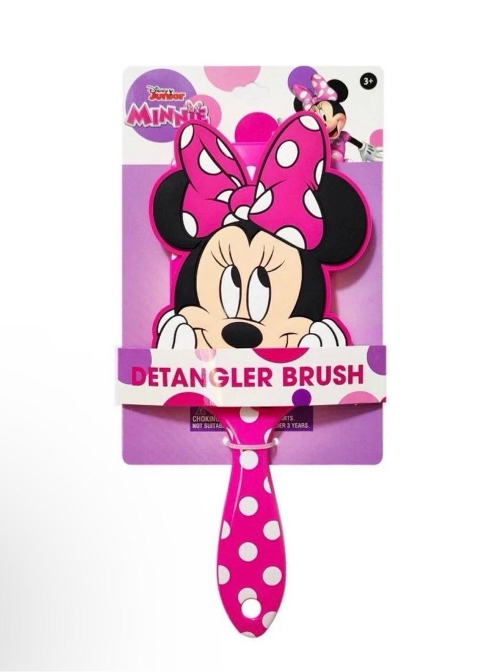 Disney Minnie Mouse Hot Pink & White Polka Dot Detangler Brush